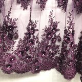 3D Floral Beaded Lace Fabric