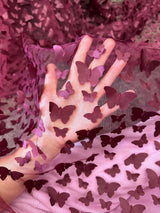 3D Butterfly Lace Burgundy