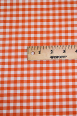 1/8 Orange Poly Cotton Gingham Checkered Poly Cotton Fabric - Orange Gingham Checkered, 58/59" Width (1 Yard)