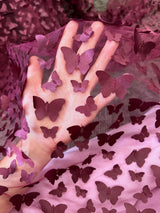 3D Butterfly Lace Burgundy