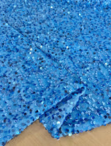 Baby Blue Stretch Sequin Velvet