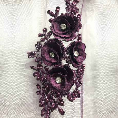 3D Floral Beaded Lace Fabric