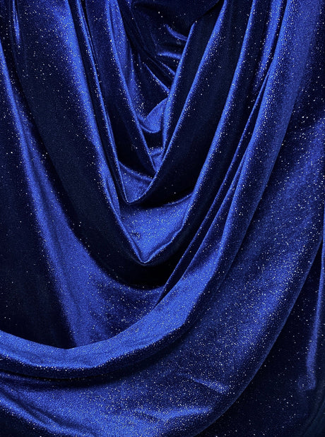 Shimmery Stretch Velvet Navy Blue