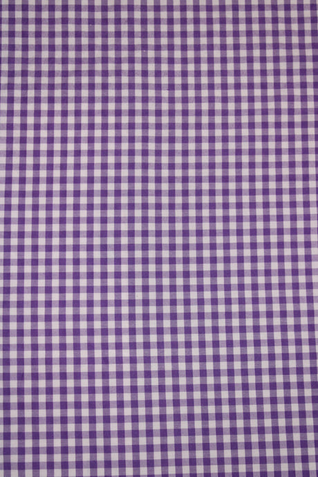 1/8 Purple Gingham Checkered Poly Cotton Fabric - Purple Gingham Checkered, 58/59" Width (1 Yard)