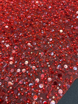 Beaded Sequin Pearl Mesh Lace