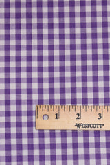 1/8 Purple Gingham Checkered Poly Cotton Fabric - Purple Gingham Checkered, 58/59" Width (1 Yard)