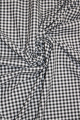 1/8 Black Gingham Checkered Poly Cotton Fabric - Black Gingham Checkered, 58/59" Width (1 Yard)