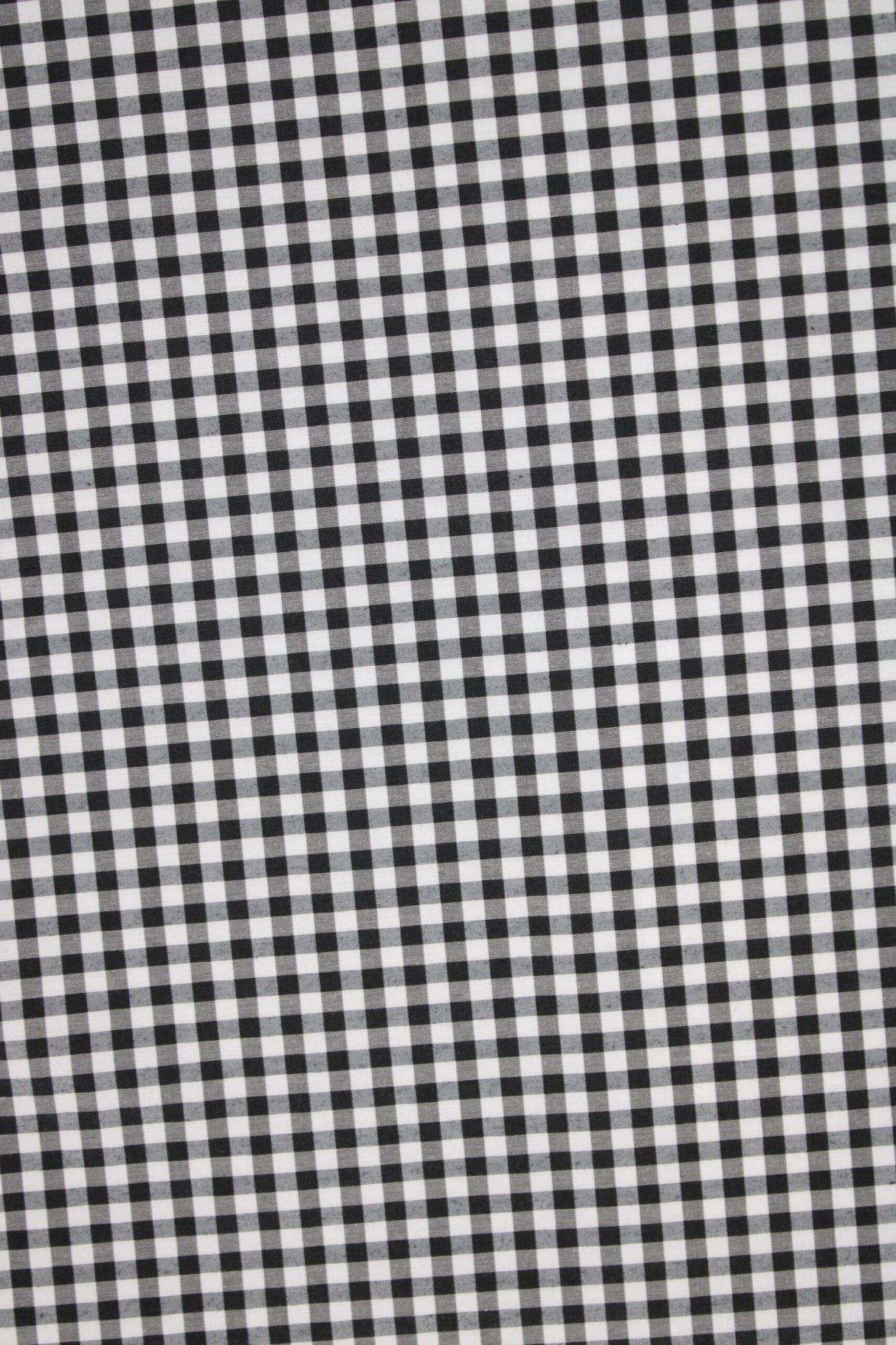 1/8 Black Gingham Checkered Poly Cotton Fabric - Black Gingham Checkered, 58/59" Width (1 Yard)