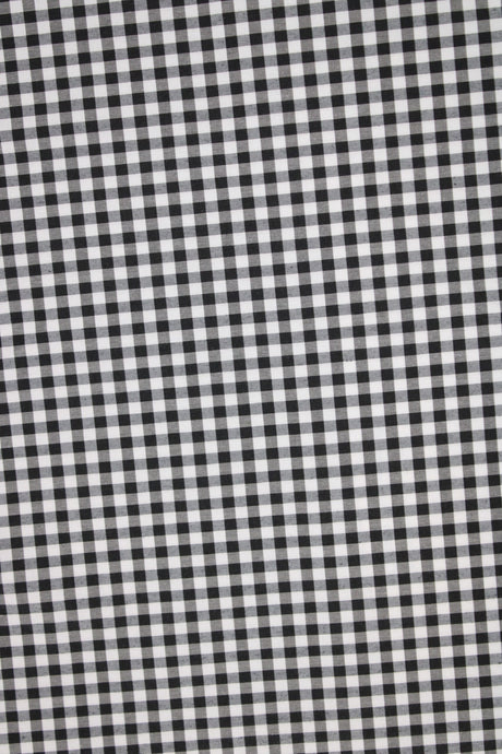 1/8 Black Gingham Checkered Poly Cotton Fabric - Black Gingham Checkered, 58/59" Width (1 Yard)