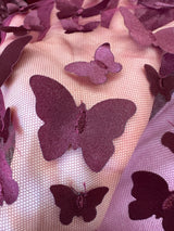 3D Butterfly Lace Burgundy