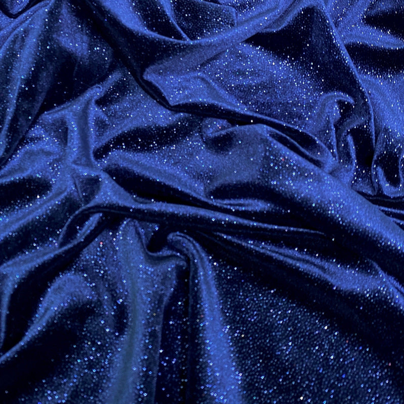 Shimmery Stretch Velvet Navy Blue