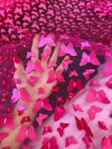3D Butterfly Lace Hot Pink