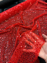 Beaded Sequin Pearl Mesh Lace