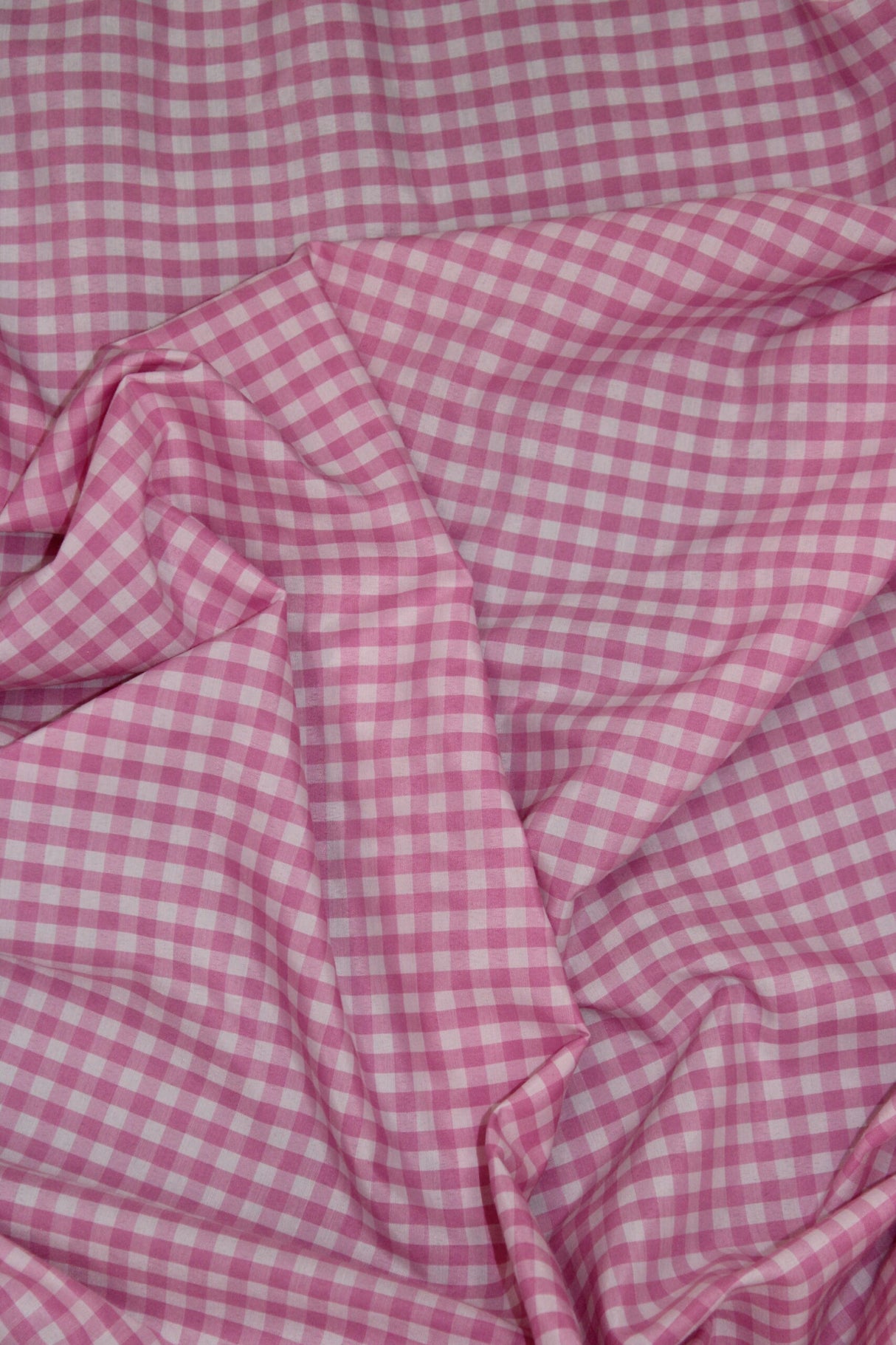 1/8 Pink Gingham Checkered Poly Cotton Fabric - Pink Gingham Checkered, 58/59" Width (1 Yard)
