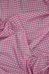 1/8 Pink Gingham Checkered Poly Cotton Fabric - Pink Gingham Checkered, 58/59" Width (1 Yard)
