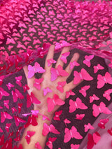 3D Butterfly Lace Hot Pink