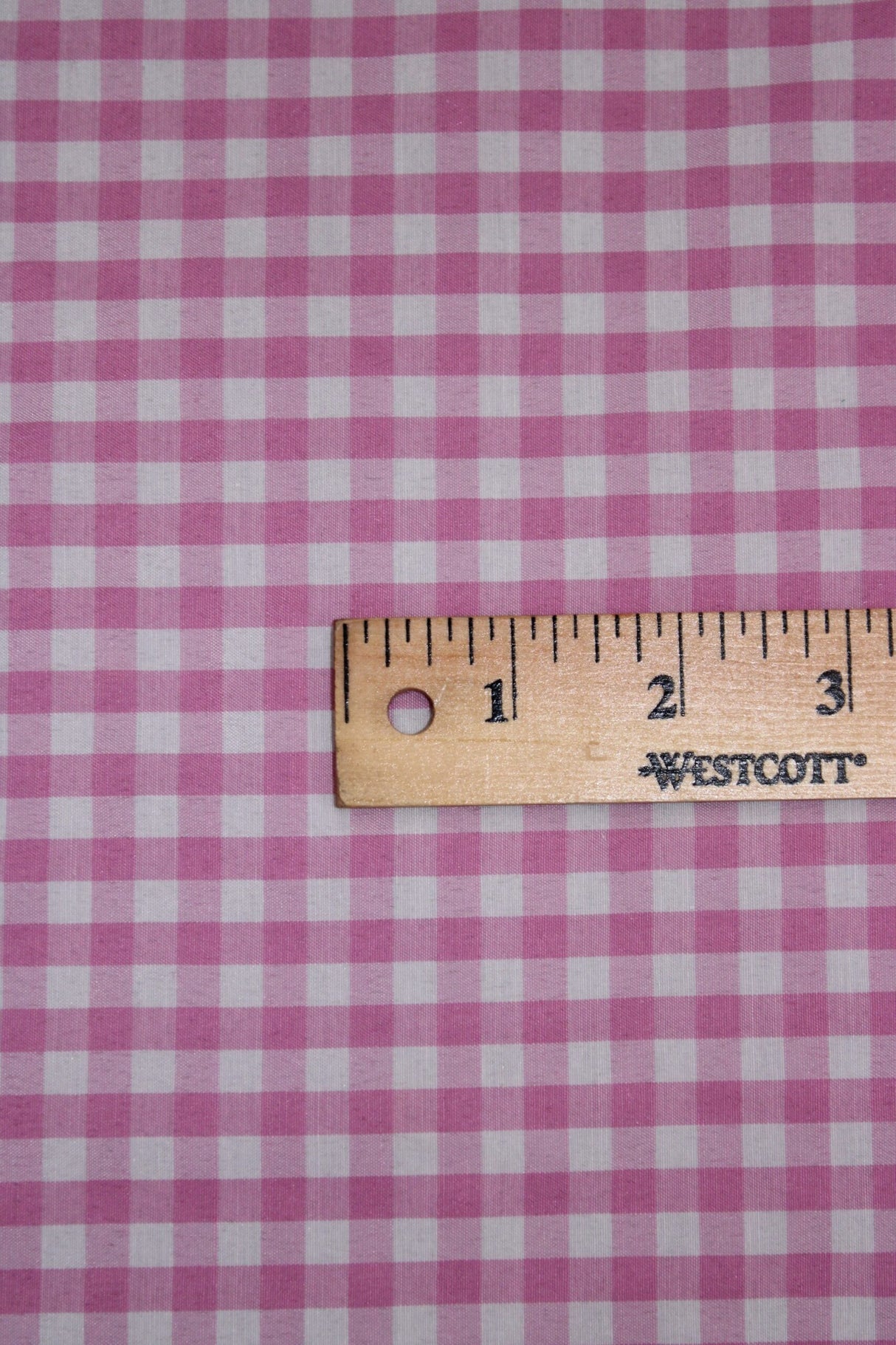 1/8 Pink Gingham Checkered Poly Cotton Fabric - Pink Gingham Checkered, 58/59" Width (1 Yard)
