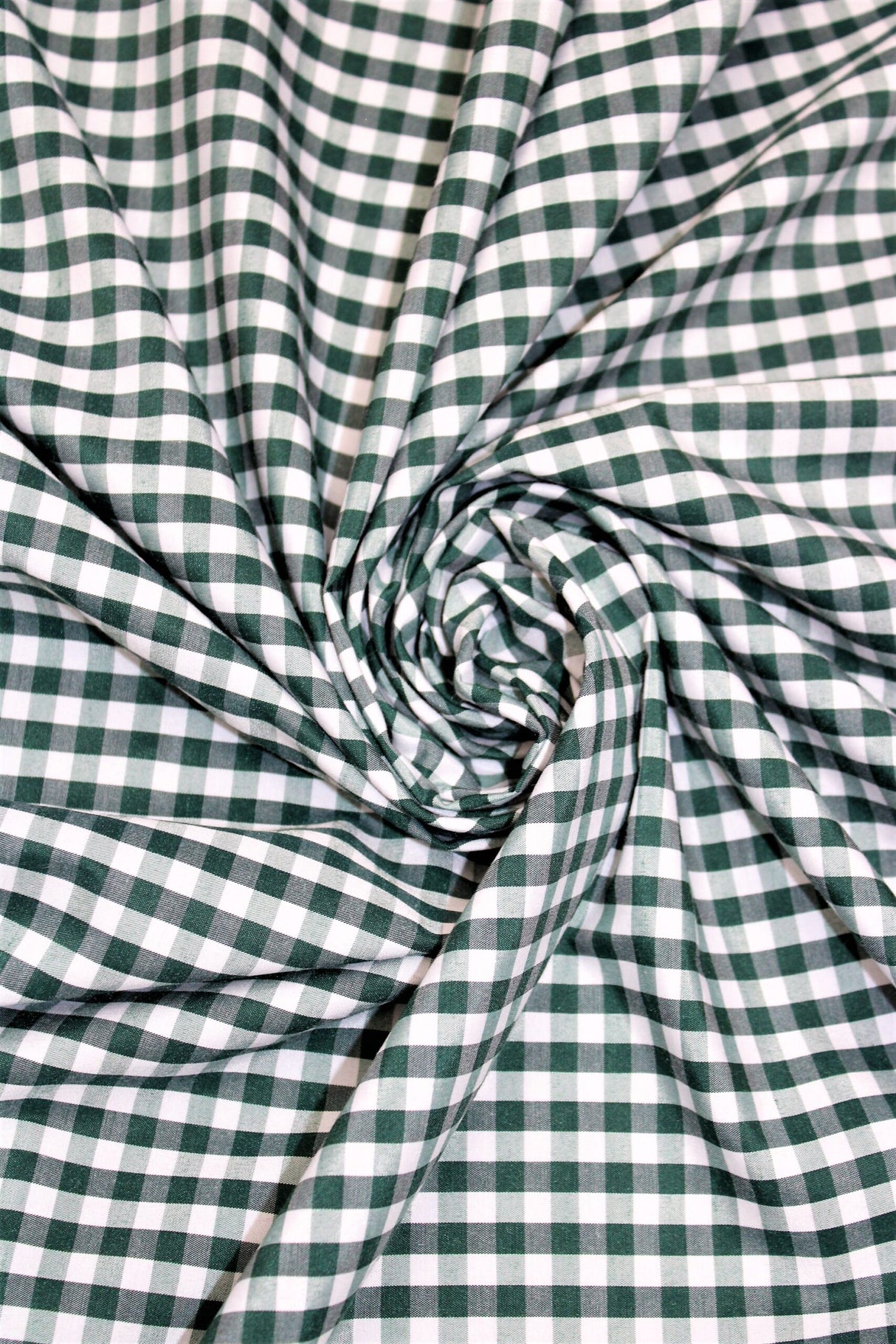 1/8 Hunter Green Gingham Checkered Poly Cotton Fabric - Hunter Green Gingham Checkered, 58/59" Width (1 Yard)