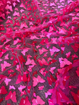3D Butterfly Lace Hot Pink