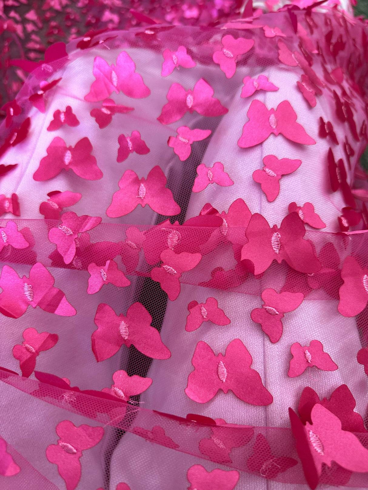3D Butterfly Lace Hot Pink
