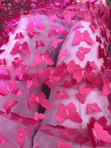 3D Butterfly Lace Hot Pink