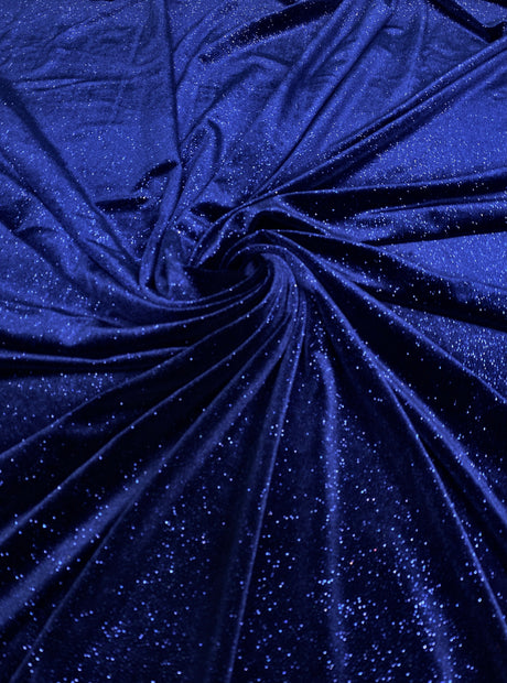Shimmery Stretch Velvet Navy Blue