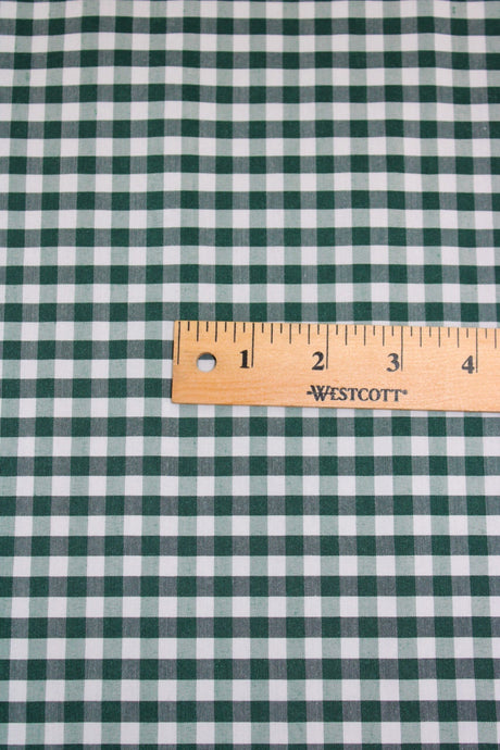 1/8 Hunter Green Gingham Checkered Poly Cotton Fabric - Hunter Green Gingham Checkered, 58/59" Width (1 Yard)