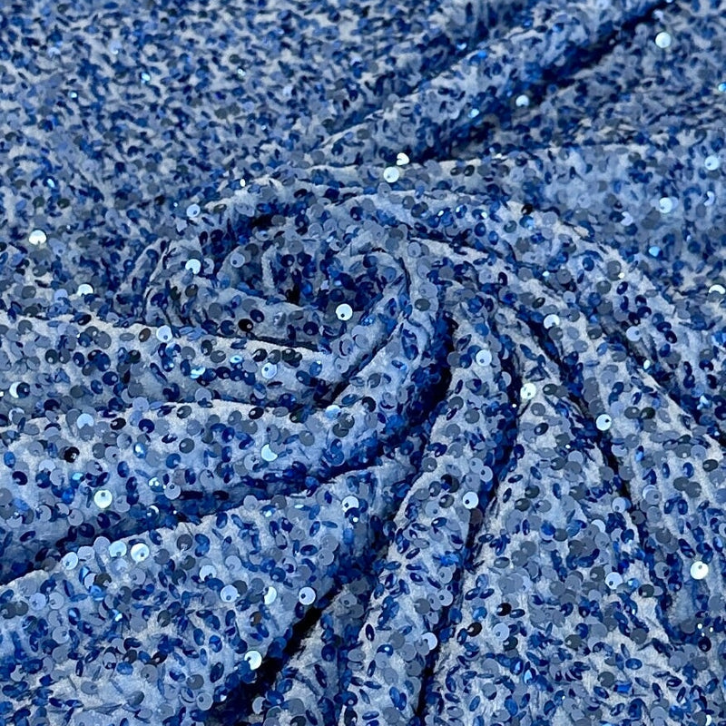 Sky Blue Sequin Velvet