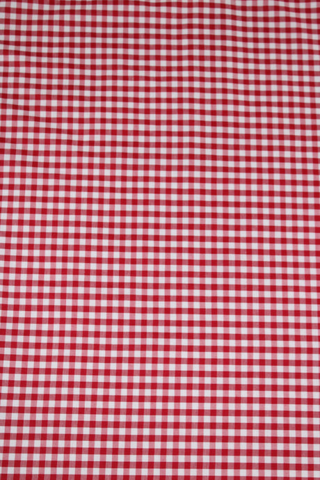 1/8 Red Gingham Checkered Poly Cotton Fabric - Red Gingham Checkered, 58/59" Width