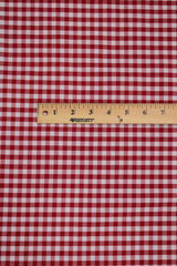 1/8 Red Gingham Checkered Poly Cotton Fabric - Red Gingham Checkered, 58/59" Width