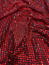 Luxury Rhinestone Mesh Red