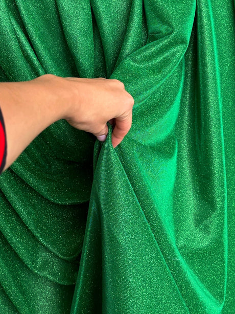Green Stretch Metallic Lurex