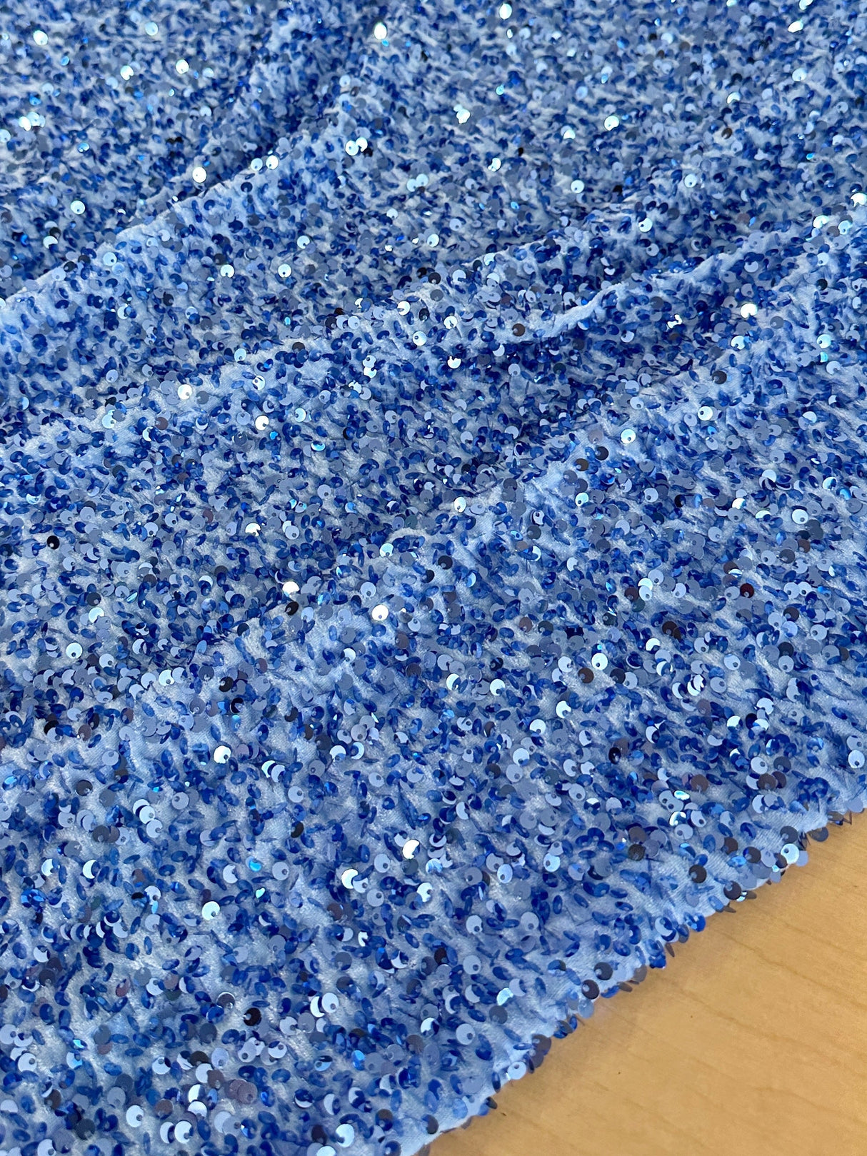 Sky Blue Sequin Velvet