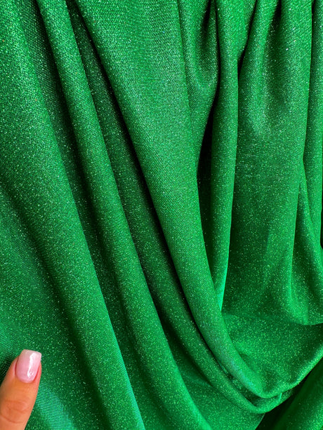 Green Stretch Metallic Lurex