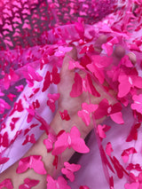 3D Butterfly Lace Hot Pink