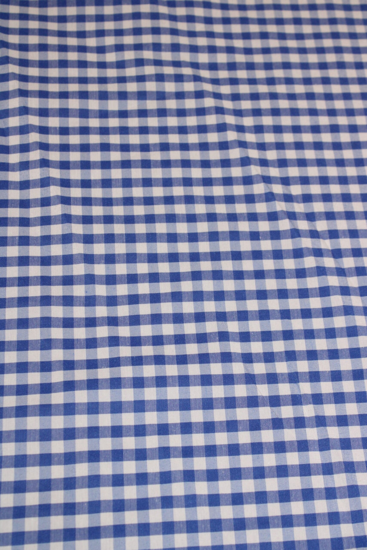 1/8 Royal Blue Gingham Checkered Poly Cotton Fabric - Royal Blue Gingham Checkered, 58/59" Width (1 Yard)