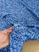 Sky Blue Sequin Velvet