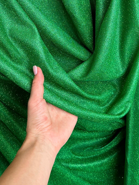 Green Stretch Metallic Lurex