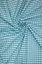 Turquoise Gingham Checkered Poly Cotton Fabric - Turquoise Gingham Checkered, 58/59" Width (1 Yard)
