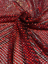 Luxury Rhinestone Mesh Red