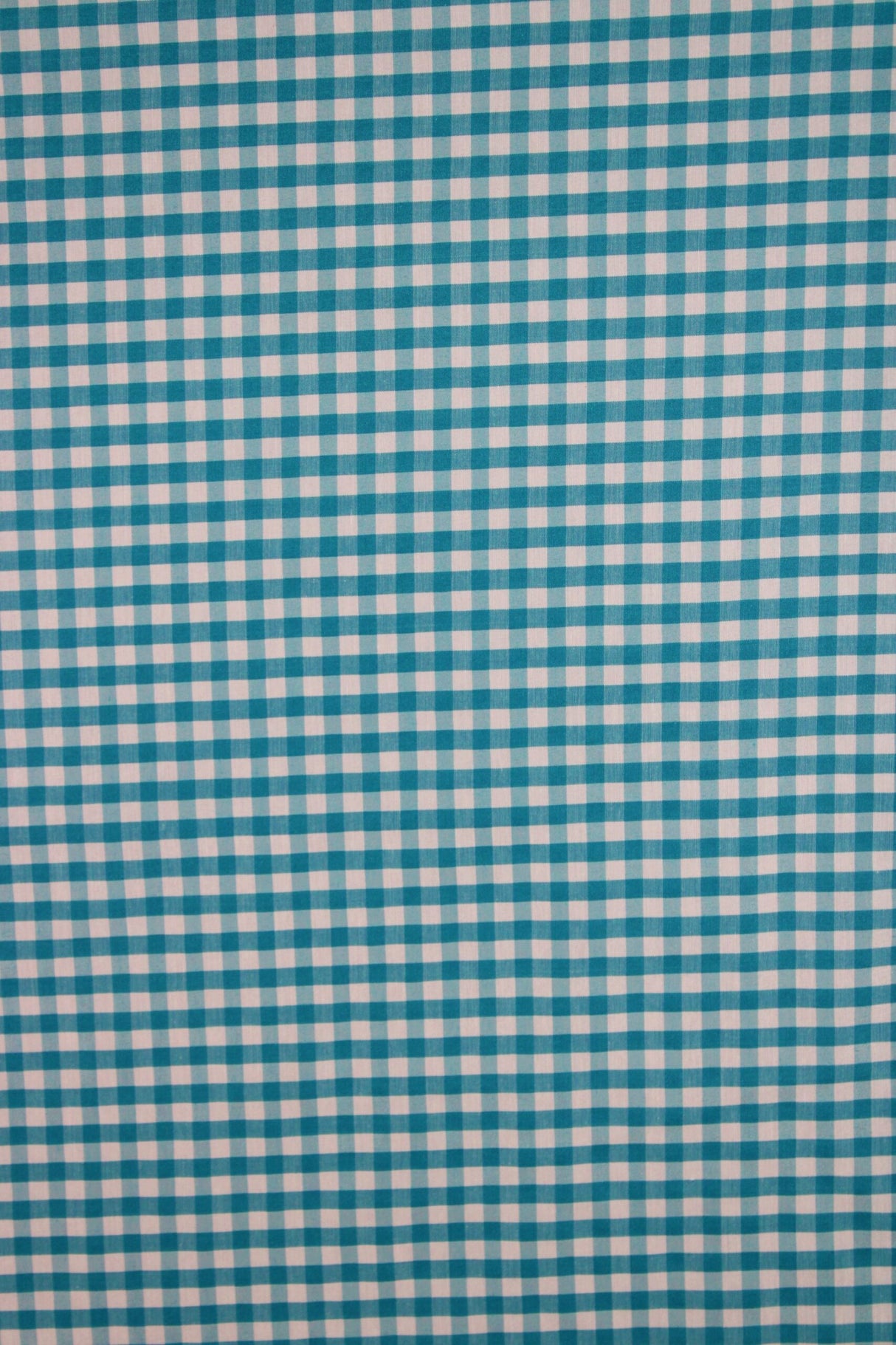 Turquoise Gingham Checkered Poly Cotton Fabric - Turquoise Gingham Checkered, 58/59" Width (1 Yard)