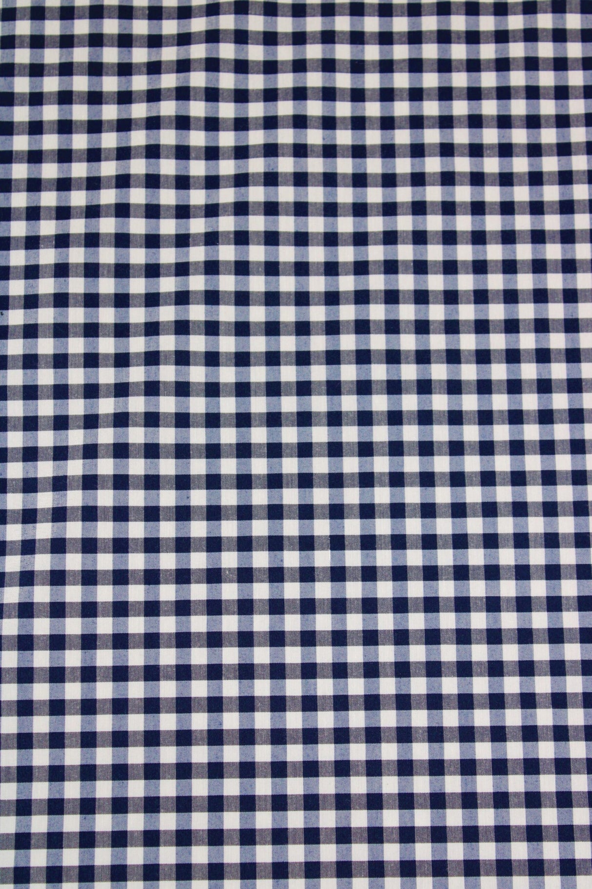 1/8 Navy Gingham Checkered Poly Cotton Fabric - Navy Gingham Checkered, 58/59" Width