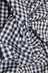 1/8 Navy Gingham Checkered Poly Cotton Fabric - Navy Gingham Checkered, 58/59" Width