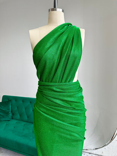 Green Stretch Metallic Lurex