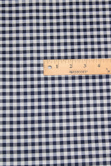1/8 Navy Gingham Checkered Poly Cotton Fabric - Navy Gingham Checkered, 58/59" Width