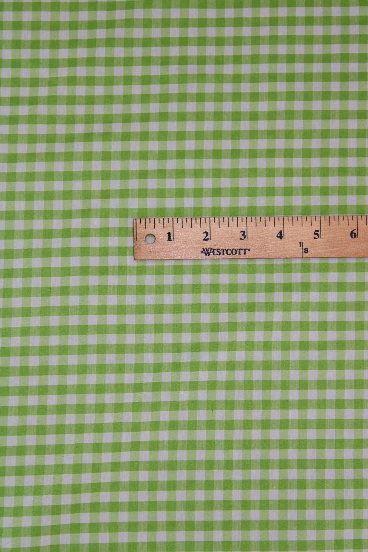 Lime Poly Cotton Gingham Fabric - 1/8" Checkered, 58/59" Width