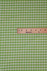 Lime Poly Cotton Gingham Fabric - 1/8" Checkered, 58/59" Width