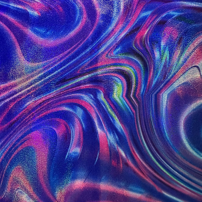 Polyester Spandex Volcano Abstract Rainbow Fabric 60"