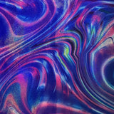 Polyester Spandex Volcano Abstract Rainbow Fabric 60"