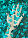 3D Butterfly Lace Tulle Teal Blue